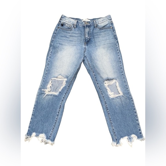 KanCan Denim - Kancan Light Wash Distressed Cropped Ankle Jeans Size 7/27